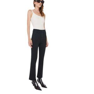 Mother The Hustler Ankle Fray in Not Guilty Black Ankle Denim Sz 29